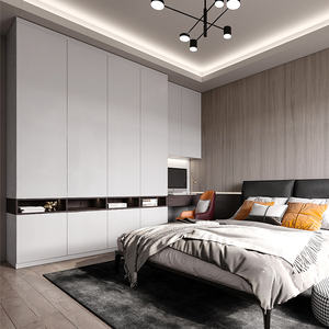 林氏木业全屋定制极简轻盈风定制推拉趟门衣柜家用主卧室整体组合