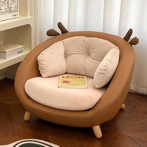可爱小鹿儿童沙发小沙发高级感卡通麋鹿靠背椅宝宝成人可坐沙发椅