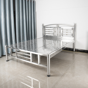304加厚不锈钢床架床板经济型铁艺床特厚1.81.51.2米双人床简约