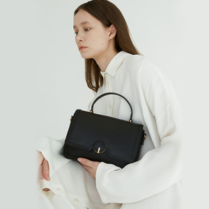 雅莉格丝elegance复古小众牛皮时尚斜挎单肩包包新款手提小方包女