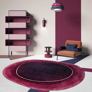 stvalentine紫色轻奢异形地毯artdeco渐变艺术地垫卧室客厅茶几垫