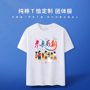 团队团建衣服装工作服文化衫短袖diy同学聚会班服定制t恤印字logo