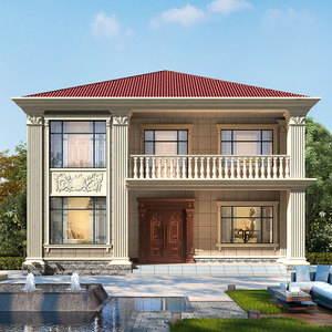 b8071二层简单农村小洋楼别墅设计图纸两层欧式乡下自建房施工图