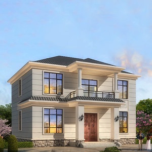 b707网红别墅二层楼房别墅设计图纸样图效果图农村自建房带阳台