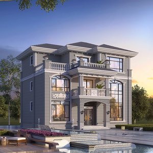 c875三层欧式豪华高端别墅设计图纸新农村网红自建房三楼复式洋房