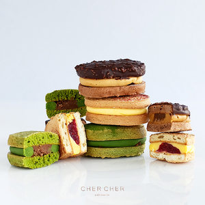 【CHERCHER】法国经典达克瓦兹夹心饼干甜品3种味道混合6枚装礼盒