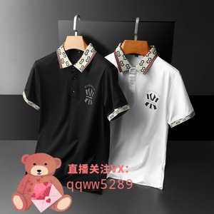 正品直邮gucci/古奇polo衫男士t恤短袖古驰刺绣翻领夏季宽松休闲