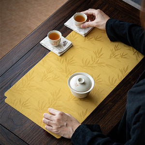 干泡茶席防水布垫茶几桌布茶台配件中式简约一人茶布禅意小茶席