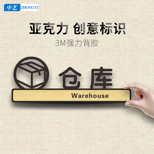 仓库门牌亚克力墙贴标识牌子定制公司单位部门学校温馨提示标示标牌