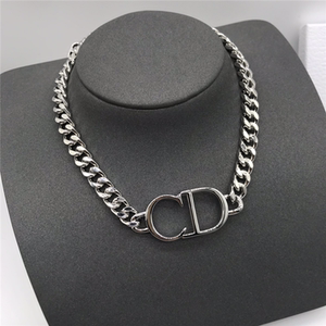法国代购 dior/迪奥 粗链字母cd项链女嘻哈个性猪鼻锁骨链项链