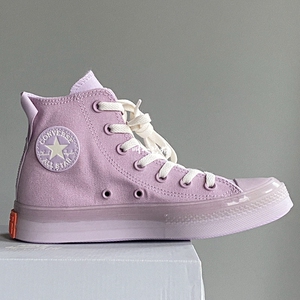 converse匡威春夏新香芋紫cx高帮透明水晶底女款果冻帆布鞋172893