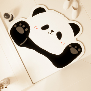 卡通可爱风熊猫浴室地垫吸水速干脚垫防滑门垫卫生间地毯家用脚垫