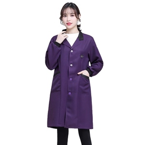 罩衣大人扣子大褂工作服长款纯色外套上衣围裙衣服女前扣时尚韩版