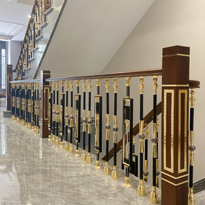 现代别墅楼梯扶手栏杆新中式欧式复式轻奢铝艺室内家用铝合金护栏