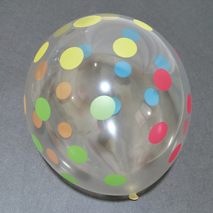 12寸透明波点云朵加厚防爆乳胶气球彩色多款儿童卡通汽球生日布置