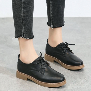 002人付款淘宝massimo dutti女鞋 商务休闲真皮厚底小皮鞋md英伦粗跟