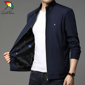 花雨伞男装飞行员夹克男2020新款潮流春秋季立领休闲教练男士外套