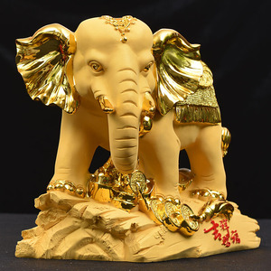 招财大象摆件金色风水象动物树脂工艺品客厅桌面酒柜创意装饰礼品