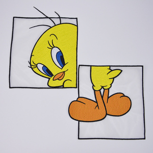 欧根纱底可爱小黄鸭衣服补丁布贴刺绣潮牌大号小号百搭时尚贴布