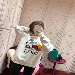 正品代购gucci/古驰 迪士尼联名款米奇印花卫衣古奇男女连帽衫