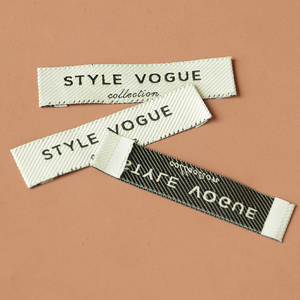 织唛领标定做水洗标纯棉缎带男女装衣服标签订制高档服装店商标布标