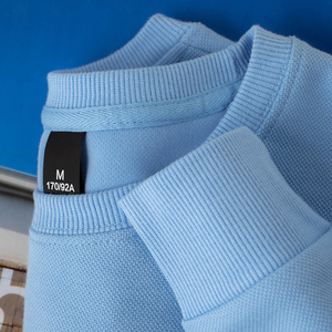马卡龙色系 早秋奶蓝色圆领华夫格卫衣男baby蓝天蓝色打底上衣女