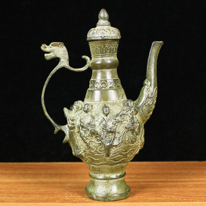 纯铜八仙壶摆件 酒壶 茶壶 八仙过海家居工艺品铜器摆设大清