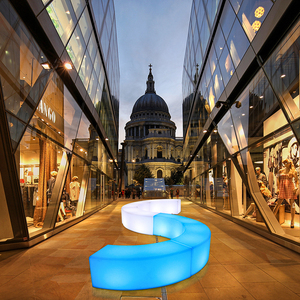 户外商业美陈休闲座椅led异形商场园林创意吧凳商场公园发光凳子