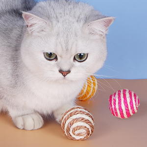 猫玩具逗猫球猫咪自嗨解闷毛线剑麻球耐咬磨牙磨爪幼猫玩耍猫用品