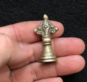 民国西藏利马铜金刚杵藏印活佛读经标记印章包老保真