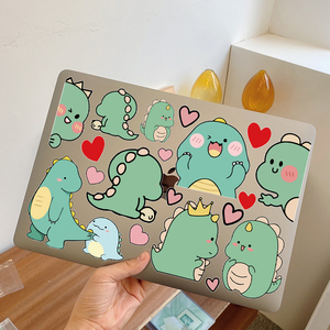 卡通可爱小恐龙行李箱笔记本电脑贴纸旅行箱手机水杯ipad贴画防水