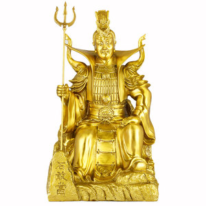 铜石敢当摆件人物佛像泰山神石敢当坐像铜像家居供奉神像