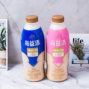 伊利每益添原味百香果活性乳酸奶菌儿童学生早餐奶900ml*2桶装