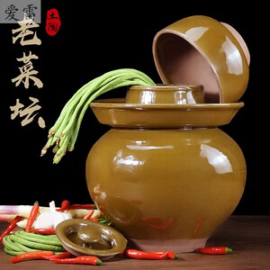 土罐子老式传统酸菜泡菜坛子中式瓦罐坛子四川大号腌菜小号咸菜土