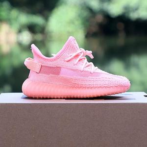 欧洲进口代.yeezy 350v2儿童鞋新冰蓝满天星粉天使纯白黑椰子童