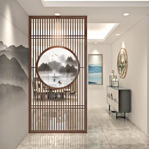 屏风隔断实木栅栏