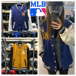 韩国代购mlb棒球服男女加厚棉服ny洋基队狗头棉衣宽松夹克外套ins