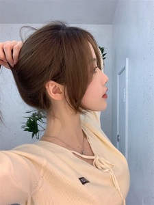 八字刘海假发片中分两侧韩式