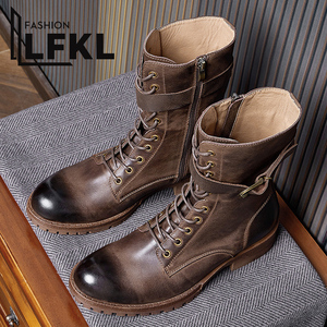 马丁靴男款冬季英伦风复古马靴真皮工装鞋男士高帮头层牛皮机车靴