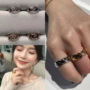 代购chanel/香奈儿戒指coco crush菱格纹无钻镶钻情侣对戒 婚戒