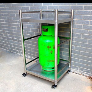煤气瓶移动托架不锈钢置物架厨房专用可放煤气罐的架子推车底座