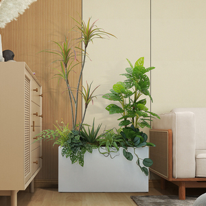 仿真绿植隔断落地盆栽造景组合办公室酒店阳台橱窗落地植物装饰