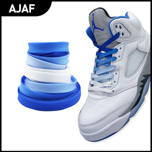 适配airjordan5retro白蓝色渐变宝蓝色腰果花天蓝aj5空军一号鞋带