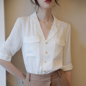唯品会折扣店拼团价清仓甩卖真丝衬衫女设计感小众上衣桑蚕丝衬衣