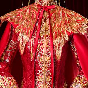 出租秀禾服新娘拖尾大披风凤冠霞帔结婚古装嫁衣古代婚服皇后中式