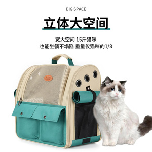 猫包双肩猫外出便携背包大容量可折叠帆布手提狗狗透气猫咪宠物包