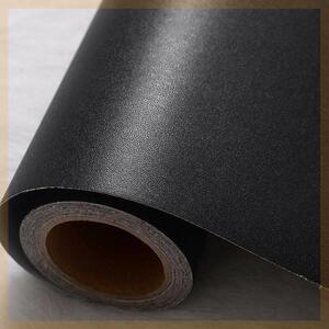 实木门音箱壁纸纯黑贴皮翻新即时贴自粘桌面木板特厚防水贴纸