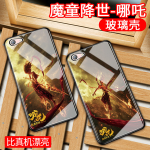 哪吒魔童降世oppo a59s手机壳女a59玻璃a57硅胶a79防摔a77卡通a73