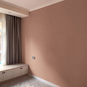 硅藻泥轻奢风脏粉色无缝墙布现代简约壁布客厅卧室全屋背景墙格纹