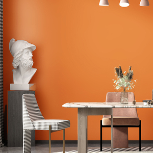 轻奢风橘红橙色墙布网红雾霾蓝背景墙卧室全屋高端天鹅绒无缝壁布